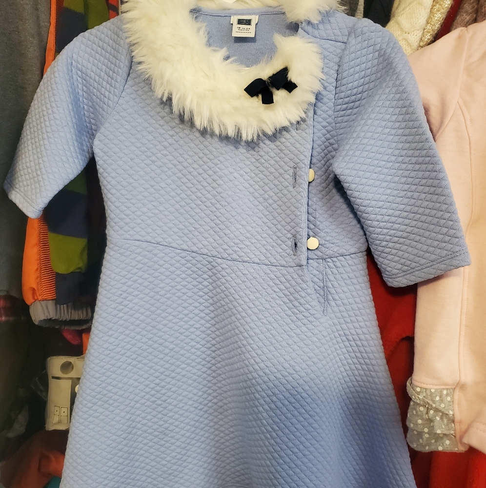 Janie and Jack Quilted Dress w/ faux fur
